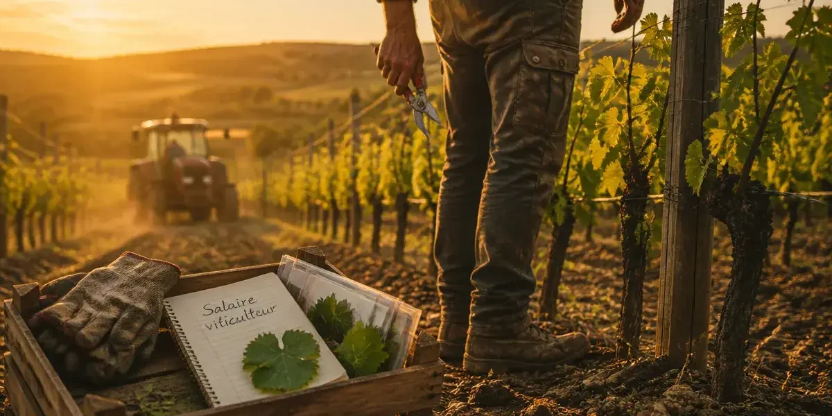 Salaire viticulteur : viticulteur dans un vignoble français
