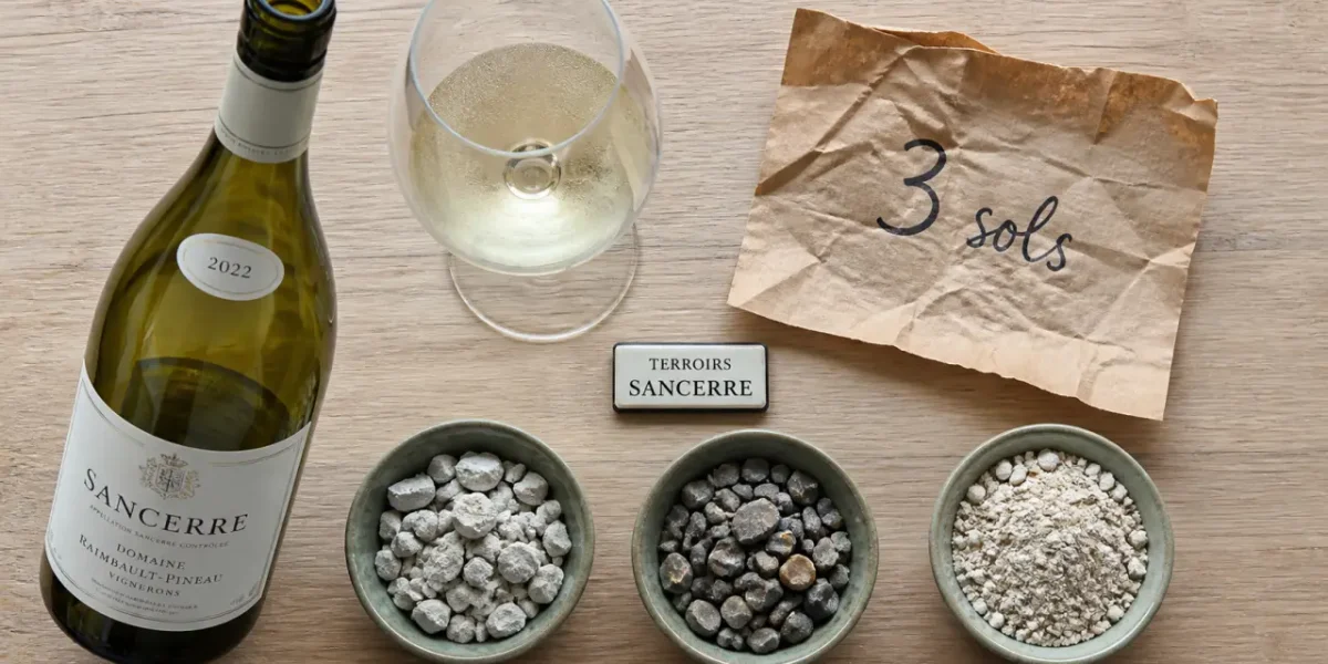 Sancerre vin blanc et trois sols : craie et silex