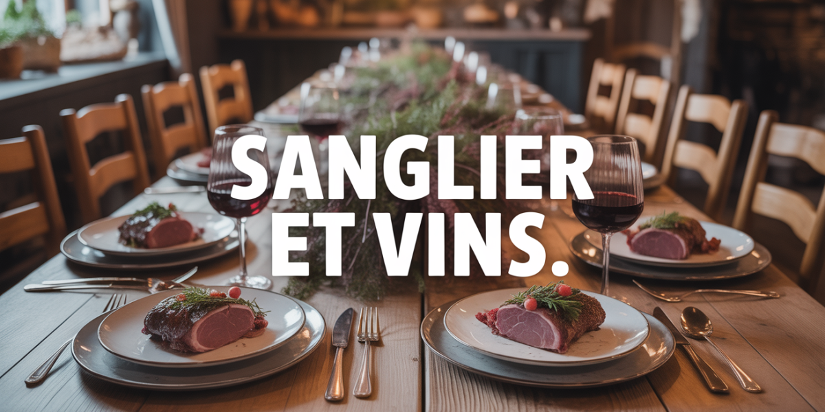 repas sanglier vins grande table chasse ambiance automnale