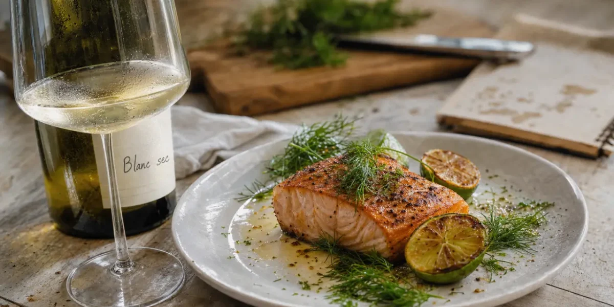Saumon poêlé avec citron et aneth, quel vin : blanc sec