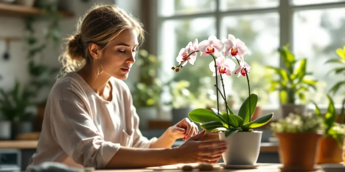 orchidée : orchidée en pleine santé après soins naturels