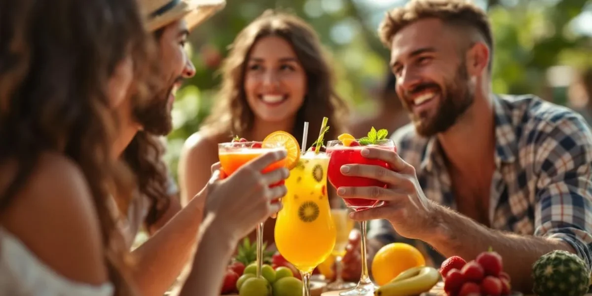 cocktail vin blanc : verre de cocktail au vin blanc avec fruits frais et glace