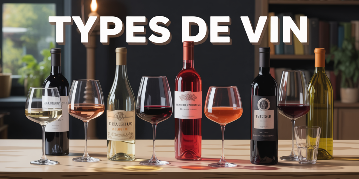 Types de vin verres blancs rouges roses oranges