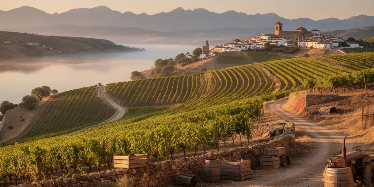 Vignobles vallonnés de la Rioja panorama