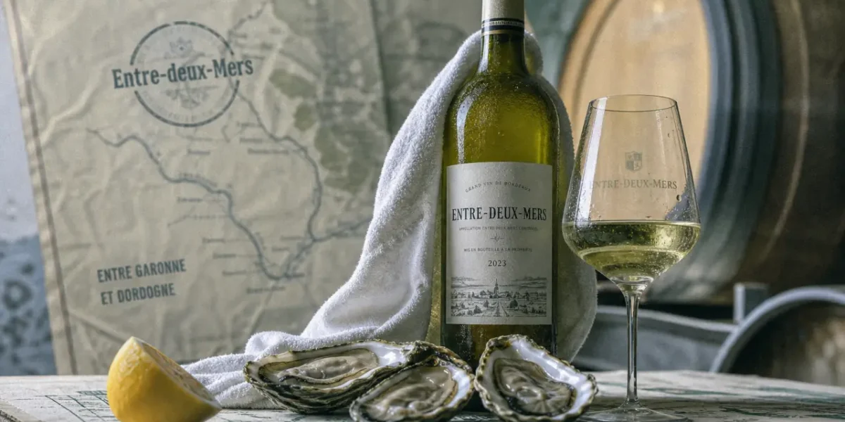 Vin blanc entre deux mers, huîtres et citron, verre frais