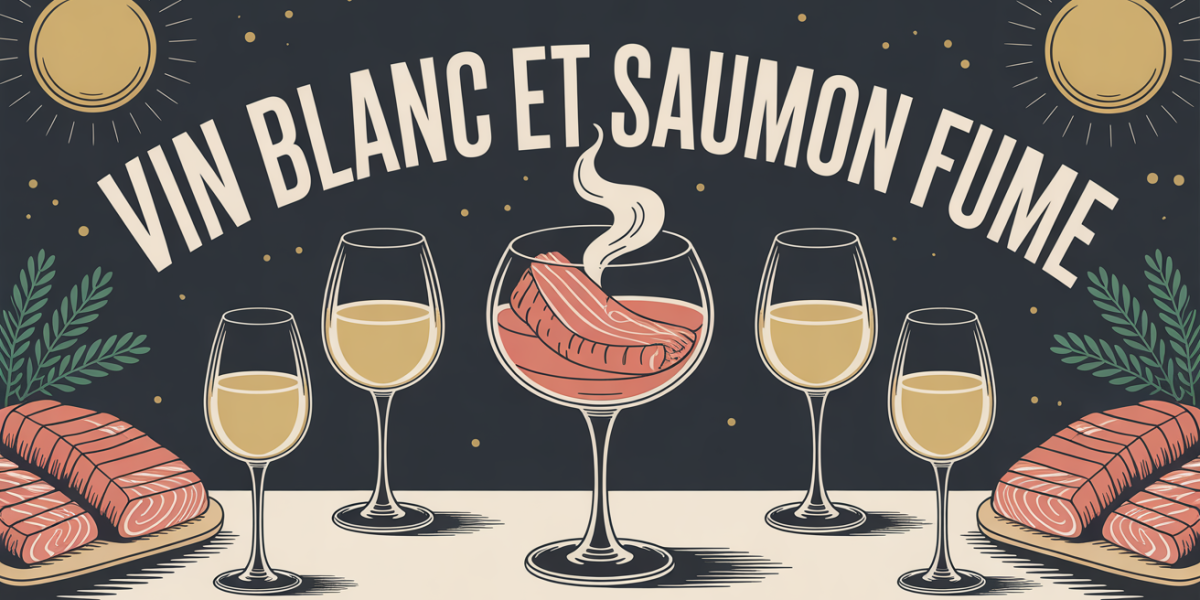 illustration toast de saumon fume avec verres de vin blanc sec