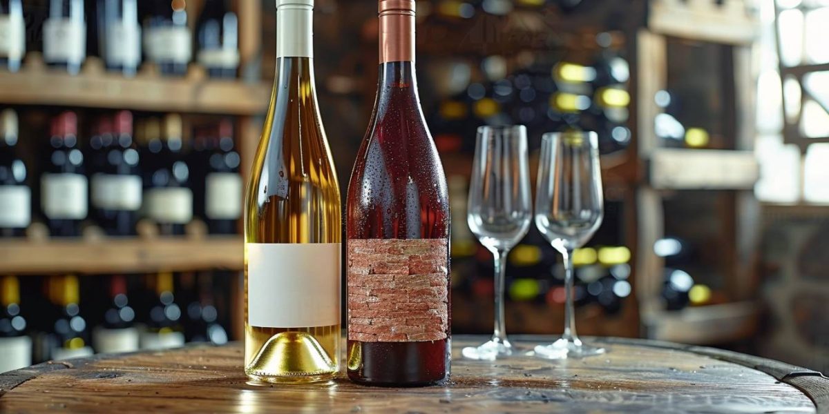 vieillissement du vin : bouteille de vin ancien avec verre à dégustation