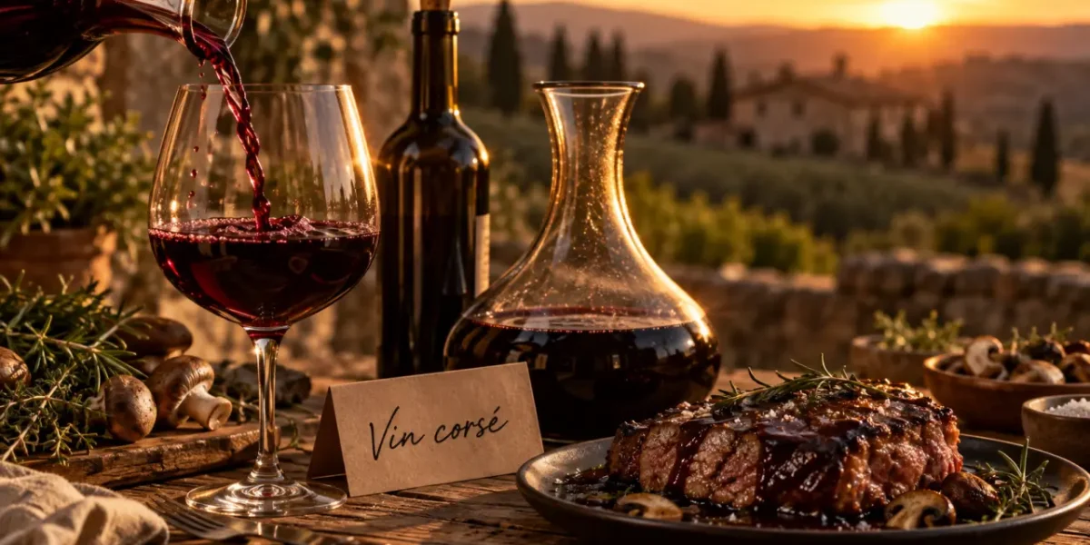 Vin rouge corsé : verre et bouteille, tanins, accords