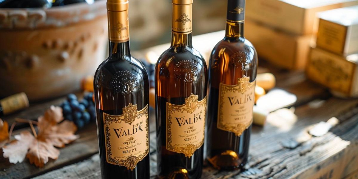 Vins du Val de Loire 2007 : bouteille et verre de vin sur table ensoleillée avec vignoble en arrière-plan